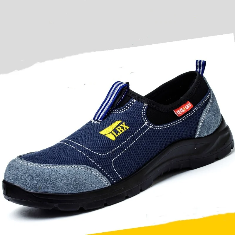 

Мужские повседневные дышащие стальные носки, рабочая обувь, летние защитные ботинки без шнуровки, рабочие защитные кроссовки, защитная обувь для мужчин