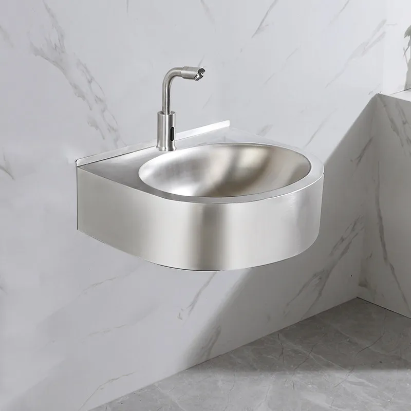 Wall-Hung 304 Stainless Steel Mini Sink, Compact Hand Basin for Small Bathroom & Outdoor Use