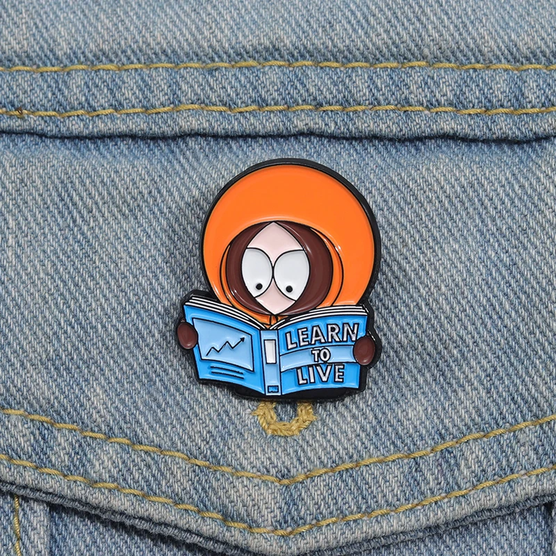 Cute Comedy Anime Characters Enamel Pins Custom Funny Learn To Live Brooches Lapel Badges Jewelry Wholesale Gift For Best Friend