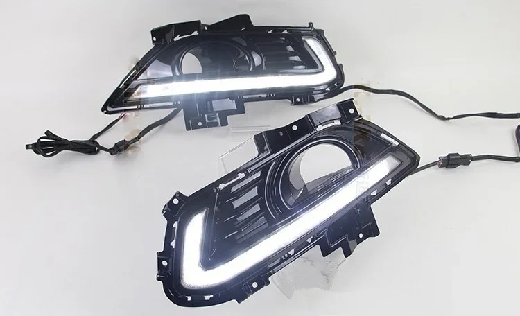 Eosuns Led Daytime Running Light Drl for Ford Mondeo Fusion 2014 2015, Wireless Switch Control, Yellow Turn Signal, Dim Control