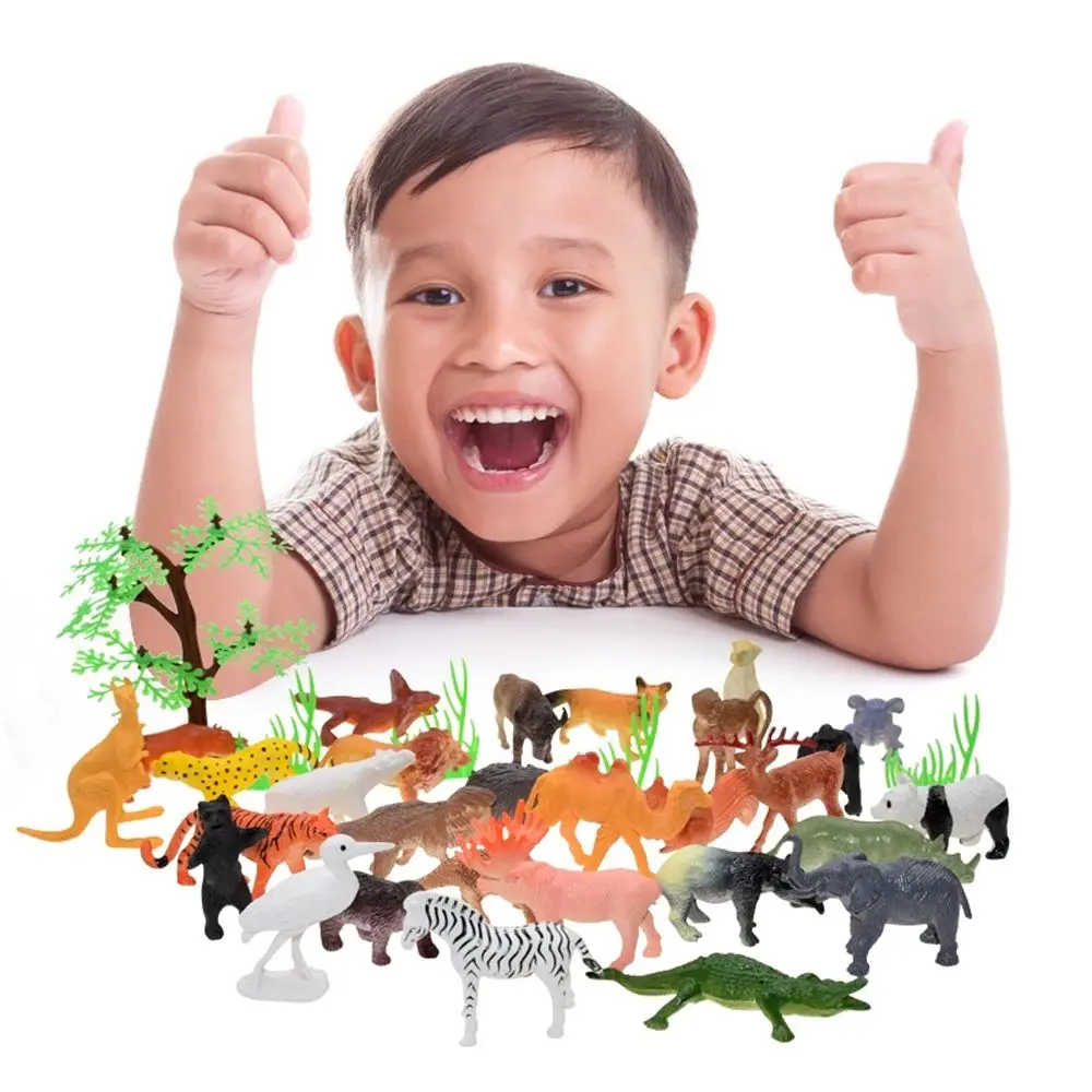 Cartoon 53pcs/set Collection Toy Educational Toys Mini Animal Model Simulation Animal Animal World Zoo Model Animal  Figure