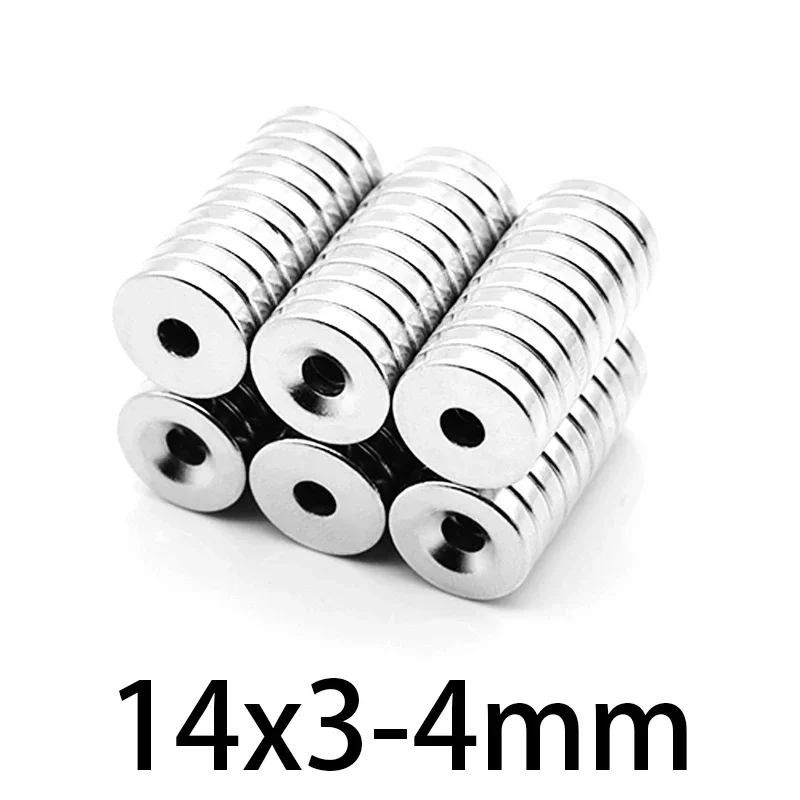 10PCS 14x3-3 14x4-4 14x5-5mm Disc Strong Powerful Magnets 14*5 Hole 5mm Countersunk Round Neodymium Magnet 14x4-4mm 14*5-5 14*3