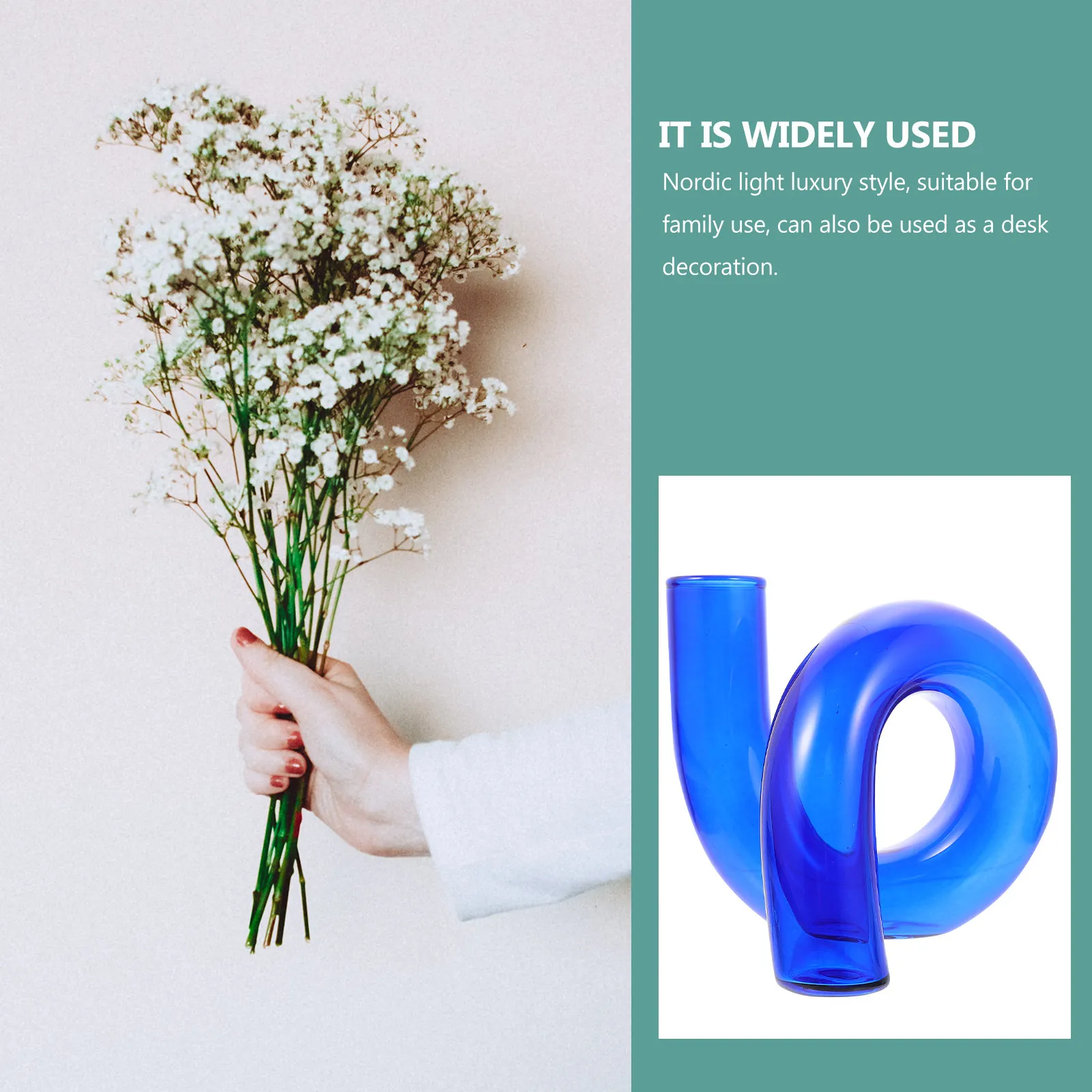 1Pcs Creative Nordic Flower Container Hydroponic Glass Vase Desktop Plant Pot Home Decoration Coffee Shop Ornament