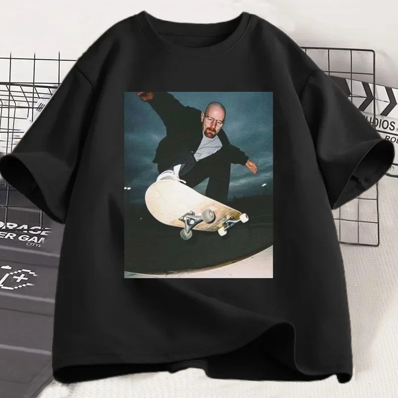2026 جديد كسر سيئة هايزنبرغ تي شيرت رجل والتر وايت 90s سكيت تي شيرت امرأة ورجل للجنسين الجرافيك مطبوعة تي شيرت تيز