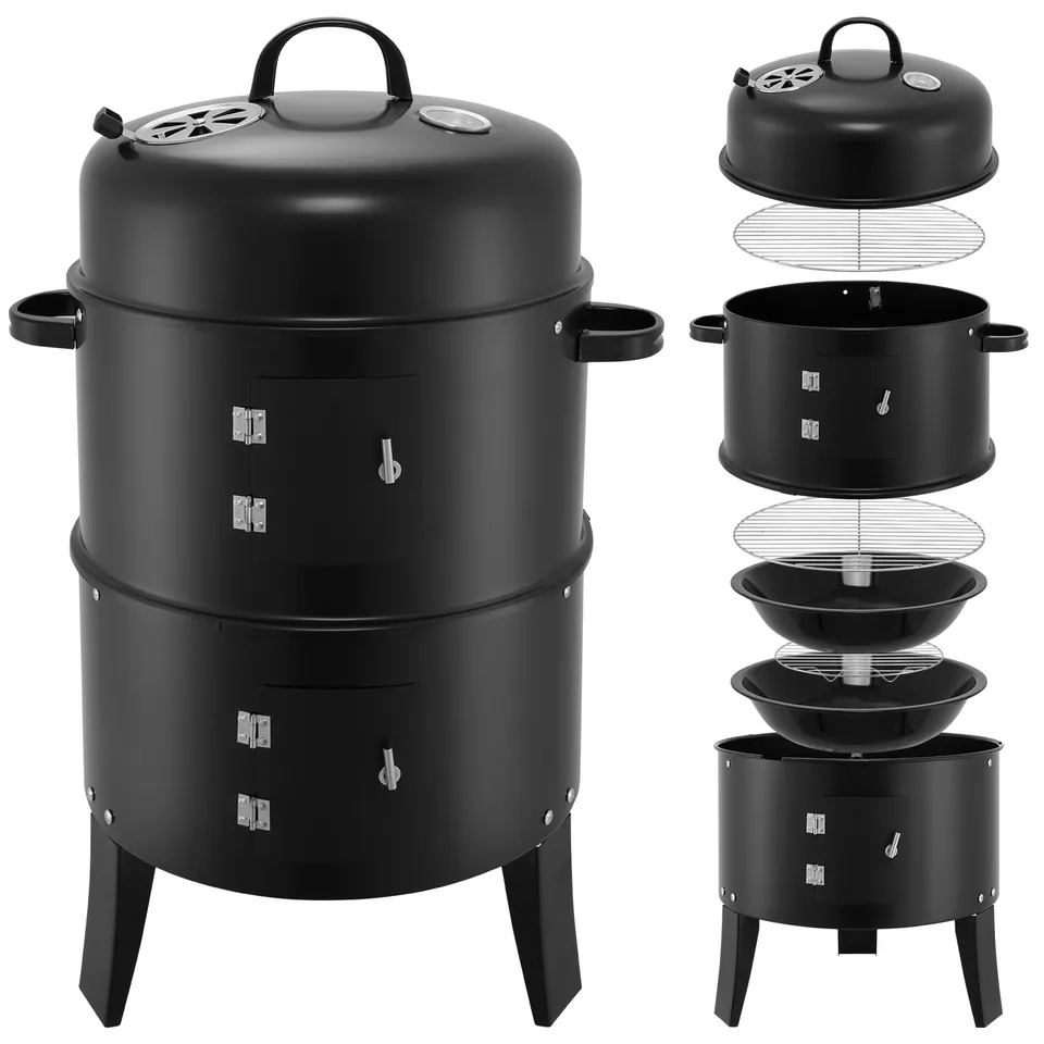 3 in 1 Portable Smoker Grill for Outdoor BBQ