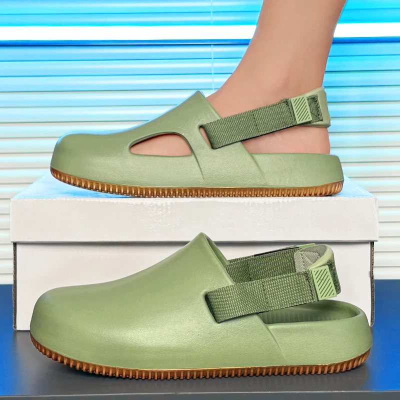 

Тапочки EVA с закрытым носком для прогулок, парные, с эффектом ходьбы по облакам, нескользящие, на толстой подошве, повседневные, модные, для ежедневной носки