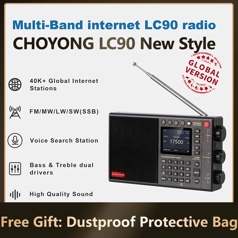 CHOYONG LC90 Radio Internet Multi-Band Smart Global Professional WIFI/4G AM/FM,SSB,Longwave&Shortwave Radio Receiver CHOYOUNG