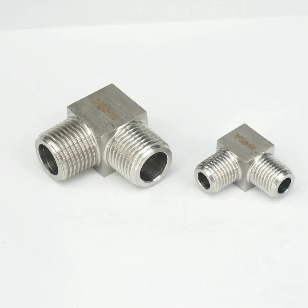 Hoge Druk 200 Bar 1/8 "1/4" 3/8 "1/2" 3/4 "1" Npt Bspt Mannelijke 304 Roestvrijstalen Elleboog Pijp Fitting Water Gas Olie