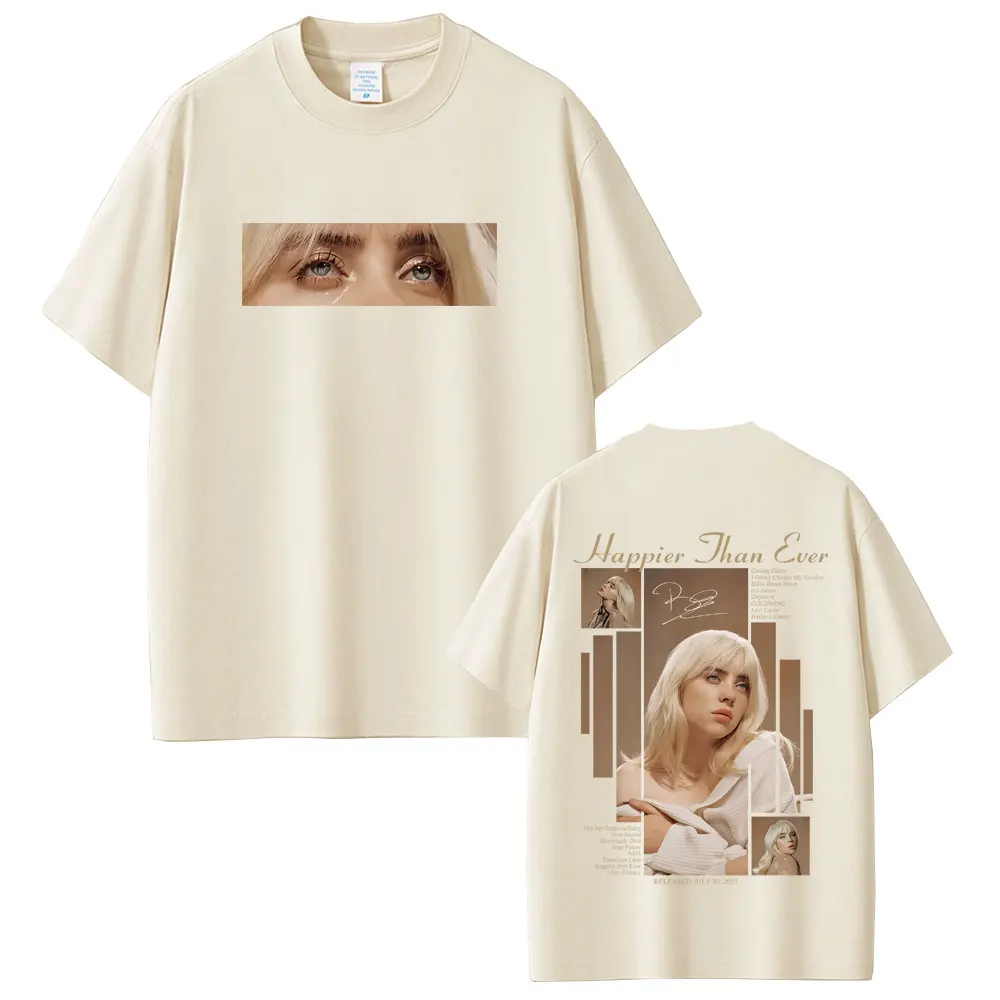 سعيد من أي وقت مضى 2025 تي شيرت الرجال النساء موضة موسيقى البوب قصيرة الأكمام تي شيرت للجنسين الهيب هوب المتضخم تي شيرت الشارع الشهير
