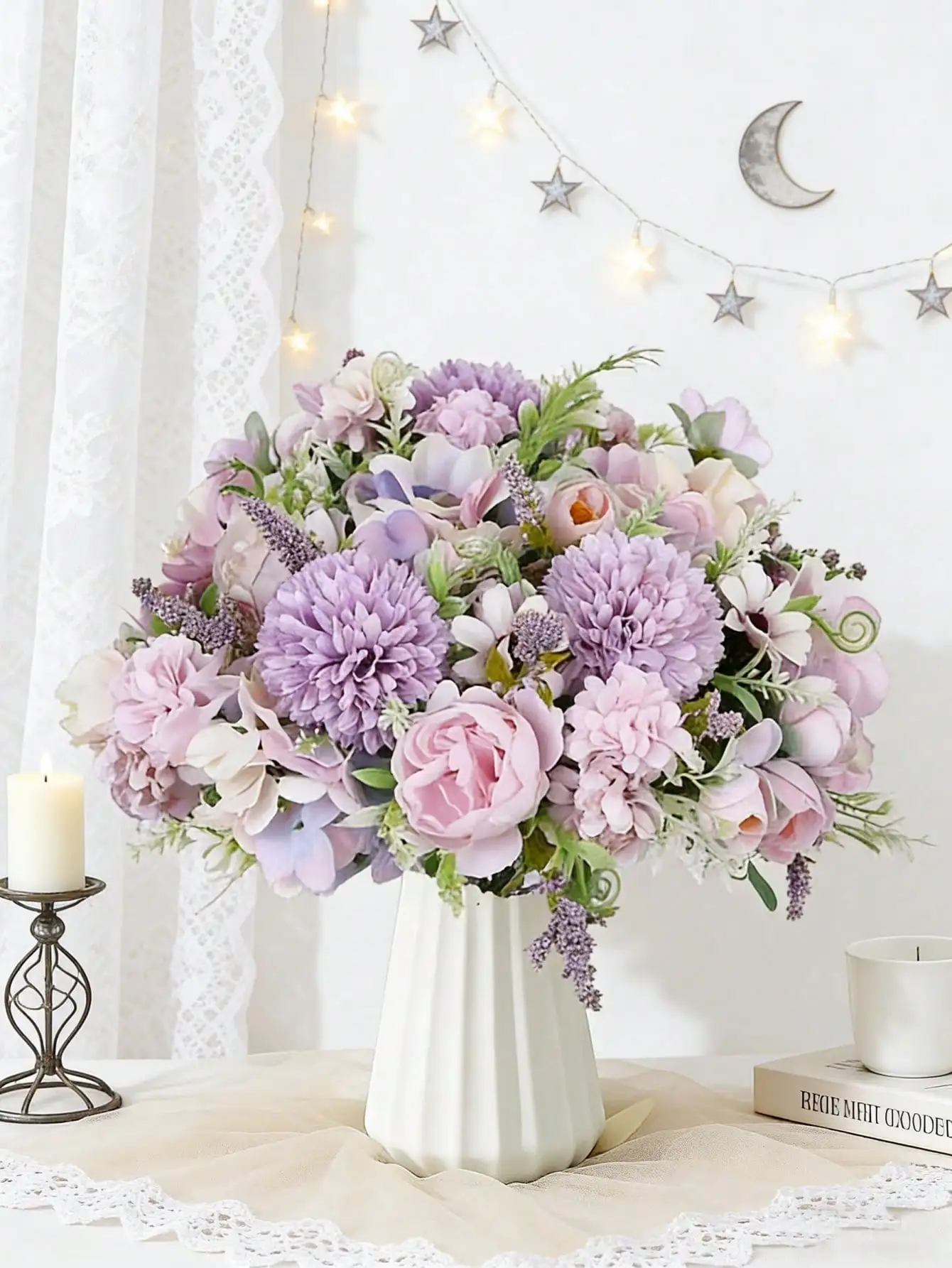1PC/3PCS Artificial Rose Hydrangea Peony Mixed Flowers Wedding Decoration Party Gathering Home Dining Table Living Room Vase Autumn Decor (Due To Lighting, Monitor And Other Reasons, The Actual Product May Have Slight Color Difference)