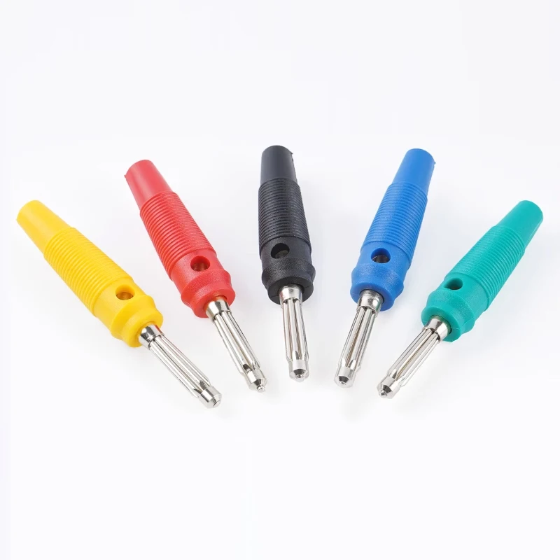 Solderless High Current 4mm Banana Plug with High Elasticity Can Be Stacked on The Side and Fixed with 7 Pins of Connector Screw