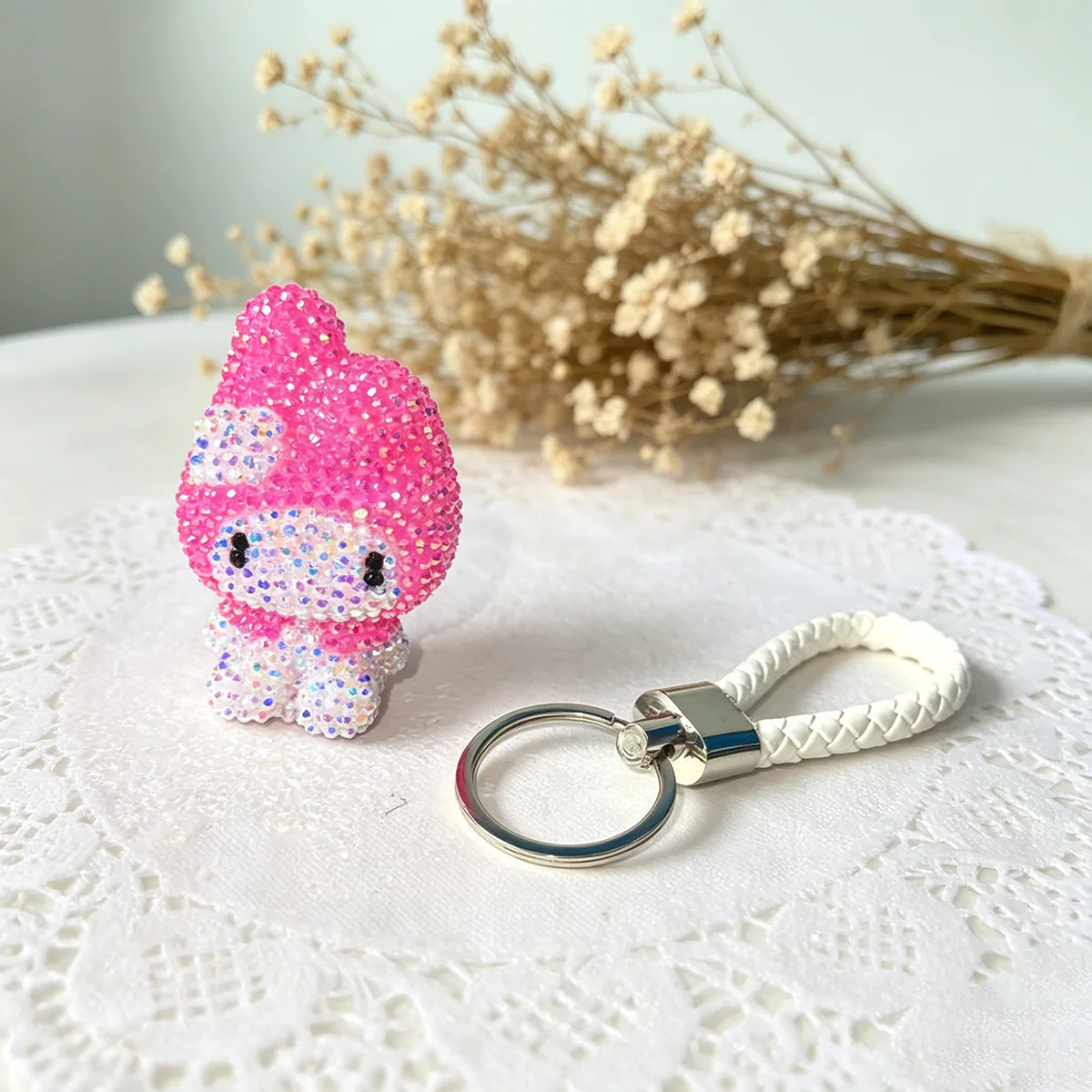 Hot Selling Kuromi My Melody 5D DIY Cartoon Rhinestone Studded Keychain Kids Gift Bag Pendant Pendant