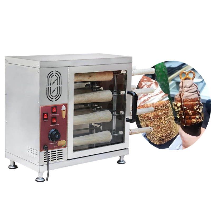 Commercial Electric Heat Hungarian Chimney Roller Toaster Cake Roll Oven Bread Oven Ice Cream Bagels Maker