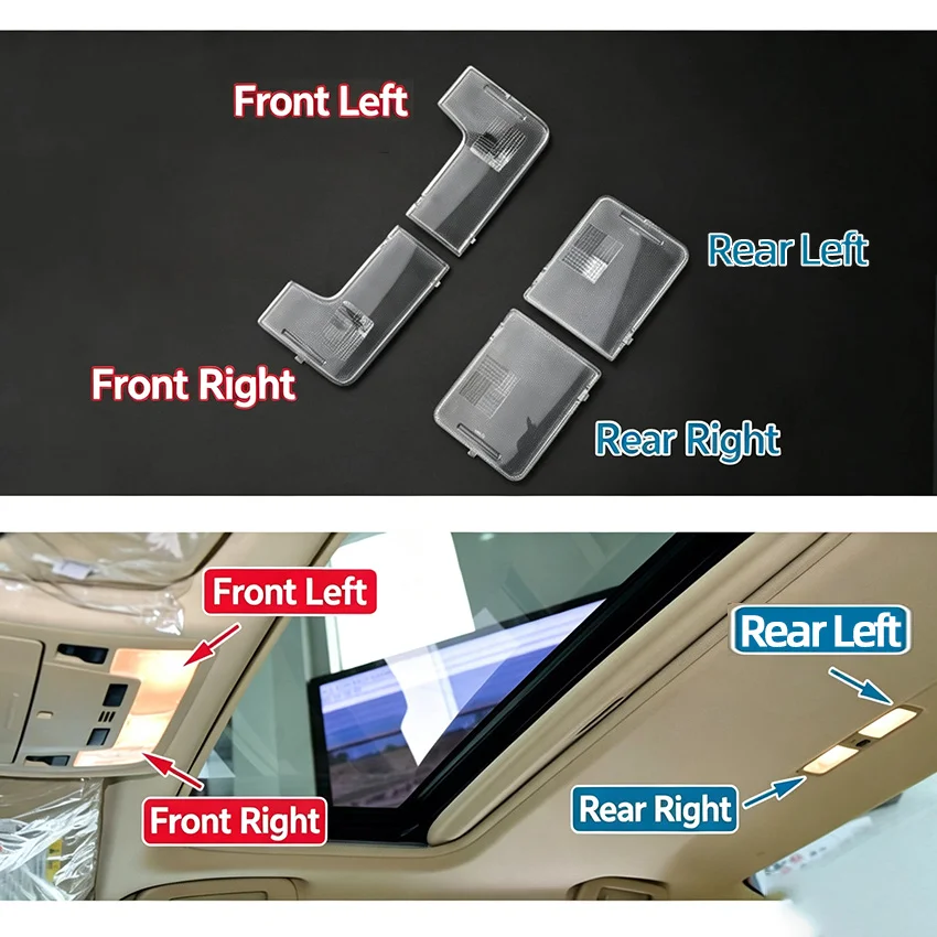 Vordere & Hintere Innenraumbeleuchtungsabdeckung, Ersatz für Deckenleseleuchte für Toyota 7. Generation Camry 2012-2017 – Detail 6