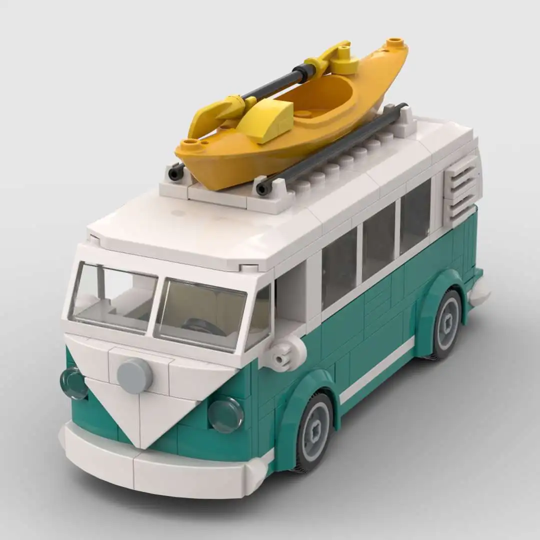 

Moc VW T1 Camper Technical Car Van Turquoise dining car City Speed Champions Truck Sets Building Block Kid Toys Adults XMAS Gift