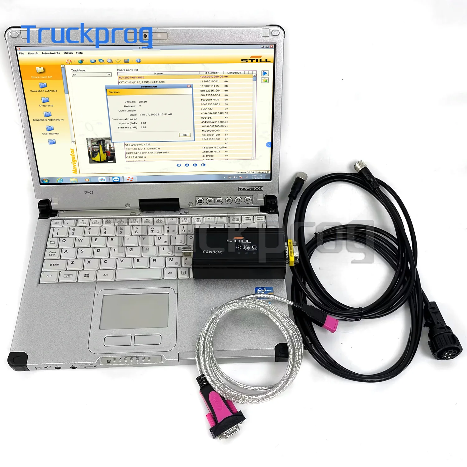 for Still steds Forklift truck Canbox Automatic diagnostic kit for Still Canbox RS232 Adapter Scanner tool CF C2 Laptop