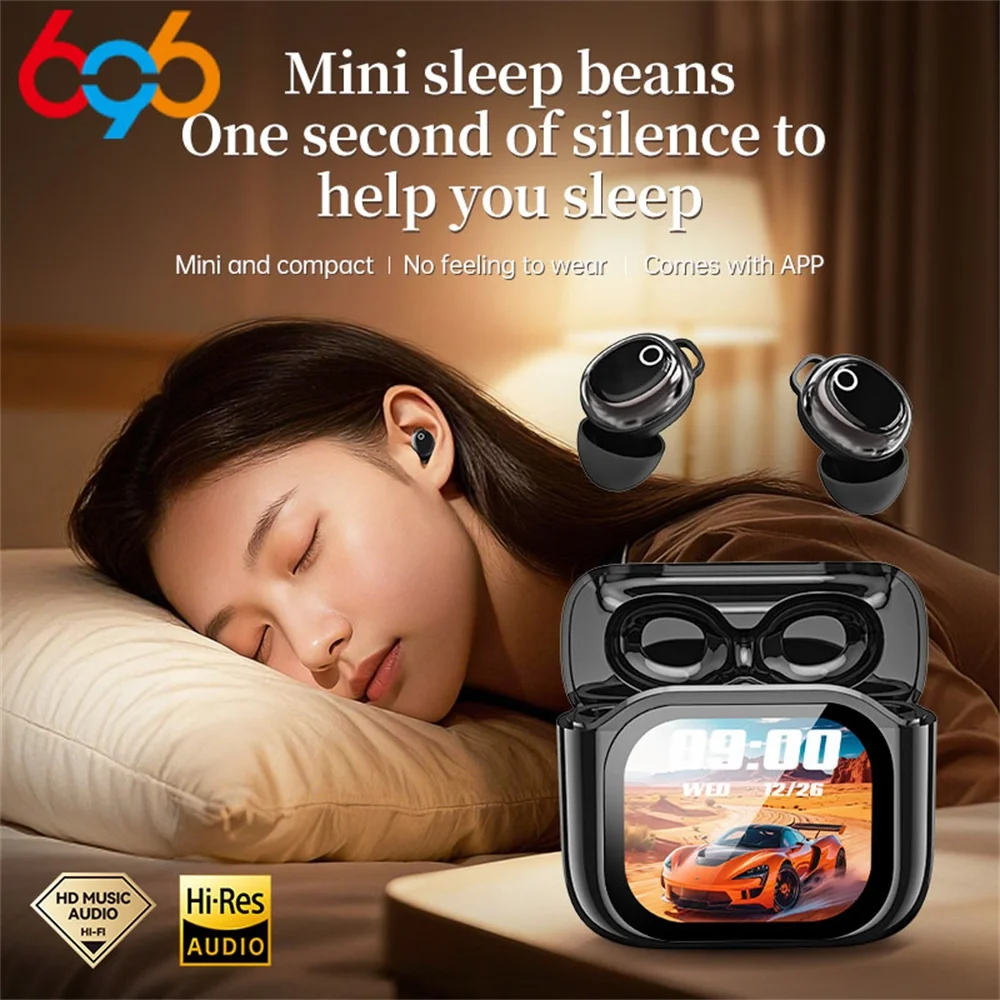 KI-Übersetzer-Ohrhörer mit HD-Bildschirm, Mini-Schlaf-Ohrhörer, Bluetooth TWS Sport-Funkkopfhörer, In-Ear Geräuschunterdrückung mit Mikrofon