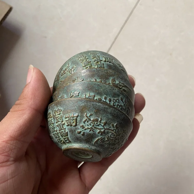 

Антикварная разные медные чаши, сливовая орхидея, бамбуковая чаша с хризантемой, украшения, один набор, удача, процветание, долголетие, счастье