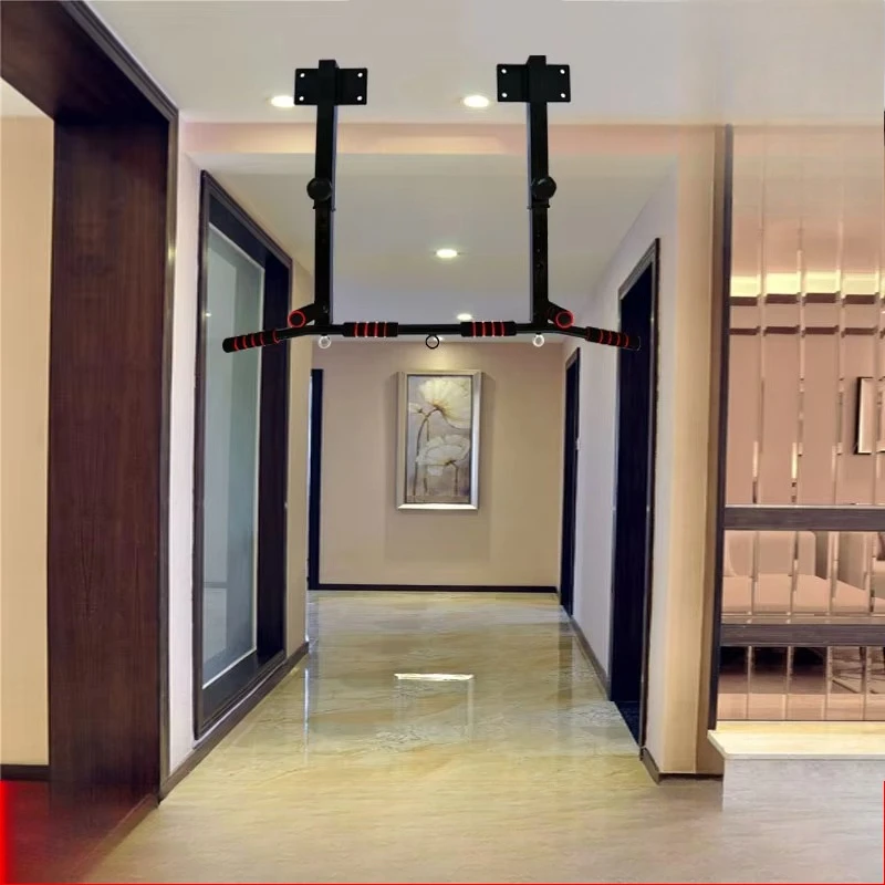 Household Thickened Wall Ceiling Mounted Pull‑up Bar Drilling Fixed Horizontal Bar Home Strength Training Fitness Equipment
