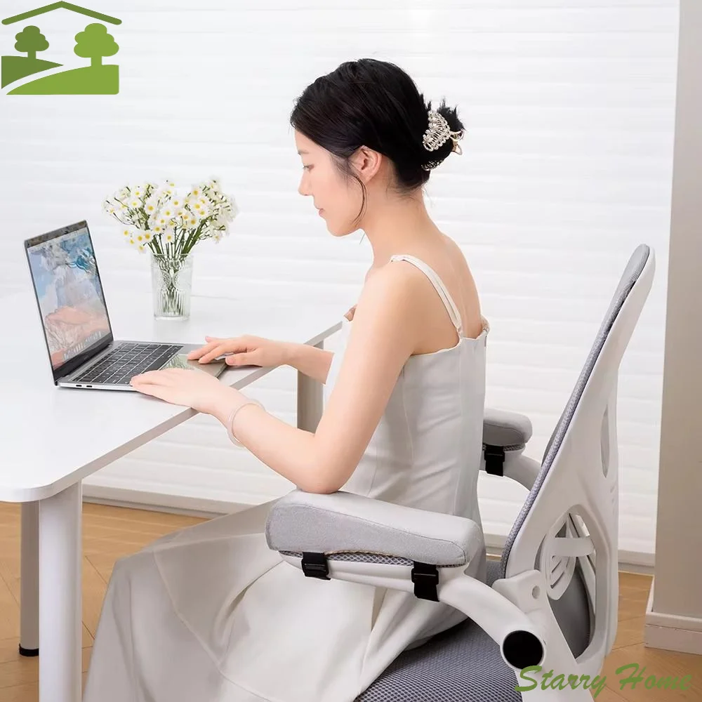 1Pair Soft Chair Armrest Pad with Adjustable Straps Non-Slip Chair Elbow Pillows Pad Comfortable Chair Armrest Cushion Sofa