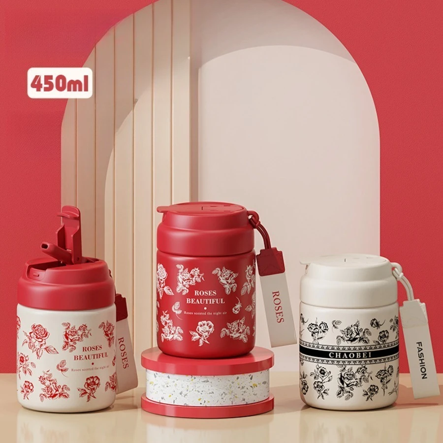 

Mini Stainless Steel High-Quality Insulated Cup for Girls, Simple, Compact, Fashionable, Trendy, Portable, Handheld, Straw Cup