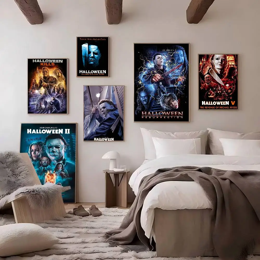 Horror Movie M-michael Myers DIY Sticky Poster Vintage Room Bar Cafe Decor Home Decor