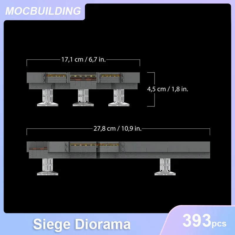 Siege Diorama Model MOC Building Blocks DIY Assemble Bricks Collection Display Educational Creative Xmas Toys Gifts 393PCS