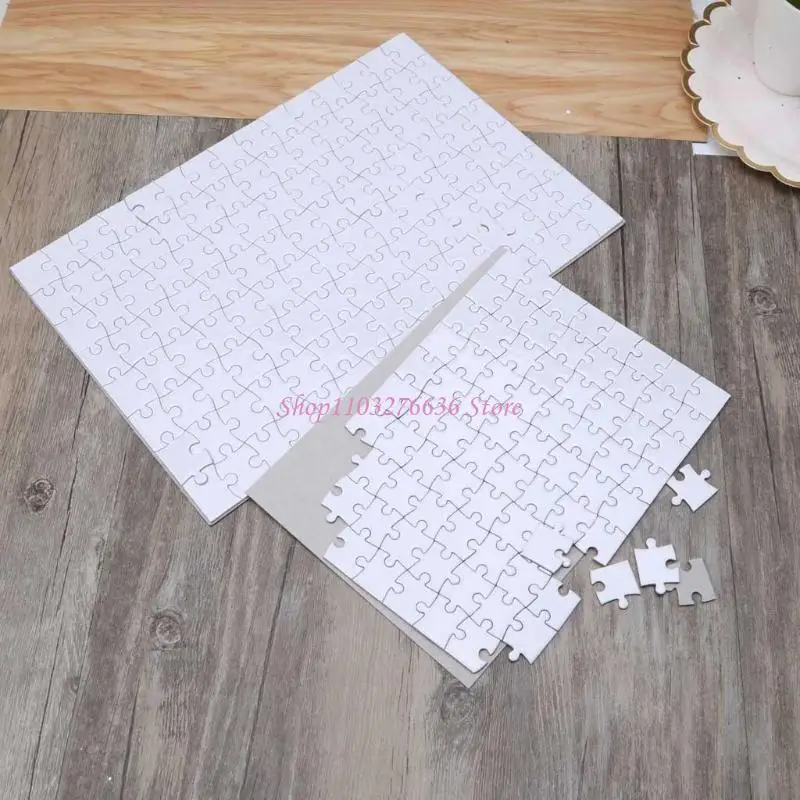 R6FD Puzzle Blank Puzzles Pieces White on Painting Home Drawing Kids Sublimation Diy Stay Family Draw Write Paper