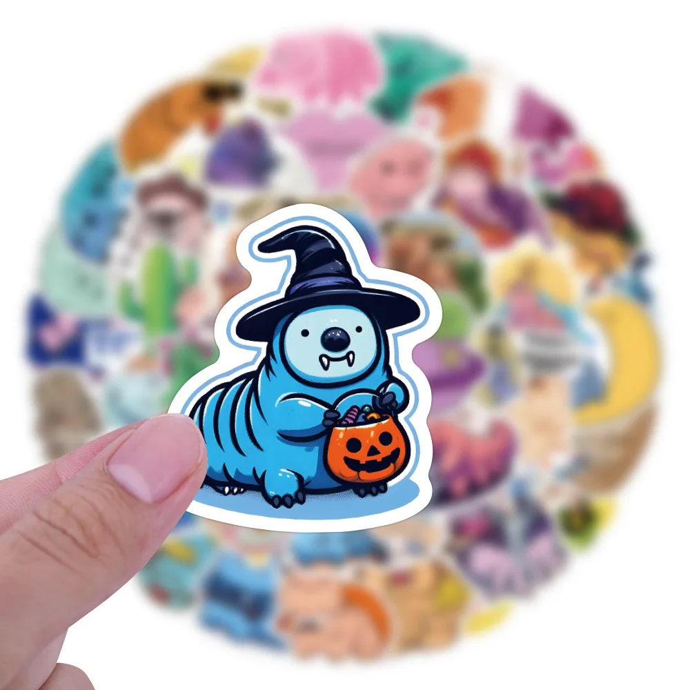 

60PCS Funny Cute Tardigrade Stickers Vintage For DIY Kids Notebook Luggage Guitar Laptop Phone Refrigerator Decal Toy Decor