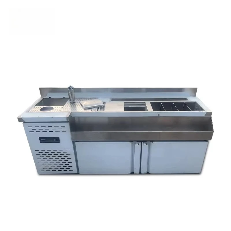 Most Popular Bar Shop Equipment Refrigerator Bartender Station Stainless Steel Cocktail Station