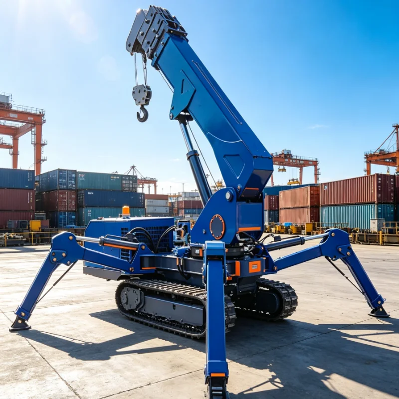 Portable 3Ton Construction Crane Spider Crane All Terrain Hydraulic Telescopic Boom Wireless Remote Narrow Space Operation CE