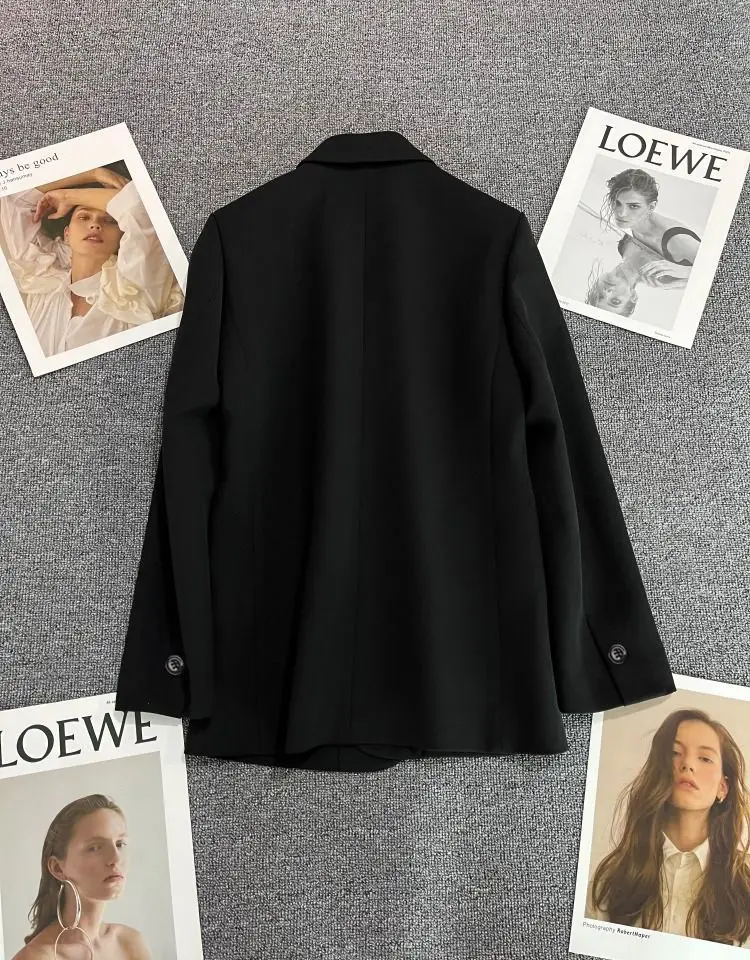 Abbigliamento donna Trend 2025 Blazer Donna con spacco Un bottone Basic Novità vestibilità Perline Primavera Estate Cardigan con scollo a V retrò