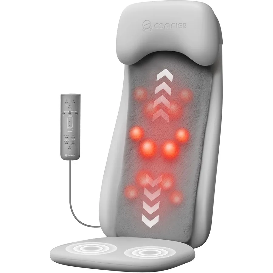 

Массажер для спины шиацу с подогревом, кресло для разминания глубоких тканей, массажер с вибрацией, 2D/3D массажная подушка сиденья шиацу, полная спинка