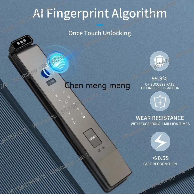3D Face Real-time Intercom Smart Door Lock Palmar vein Camera Intelligent Fingerprint Password Biometric Electronic Key Unlock
