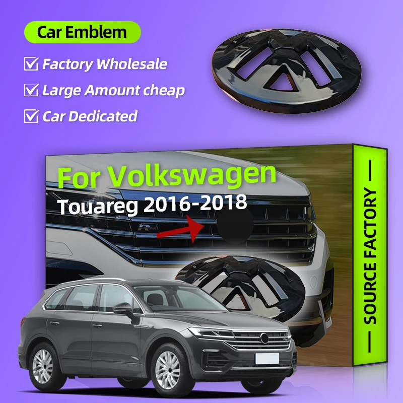 

Лидер продаж 2026 для VW VOLKSWAGEN, 2 шт., передняя решетка автомобиля/задняя эмблема, крышки, наклейка с логотипом для Touareg 2016-2018, крышка эмблемы автомобиля