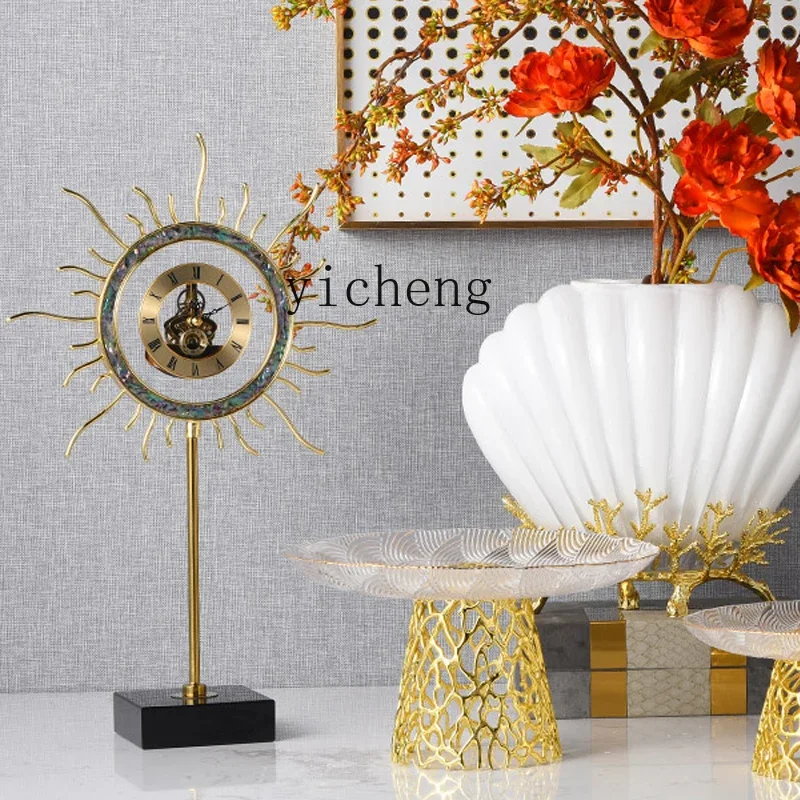 L7-14 clock decorative ornament European clock desk  living room study desktop TV cabinet pendulum clock