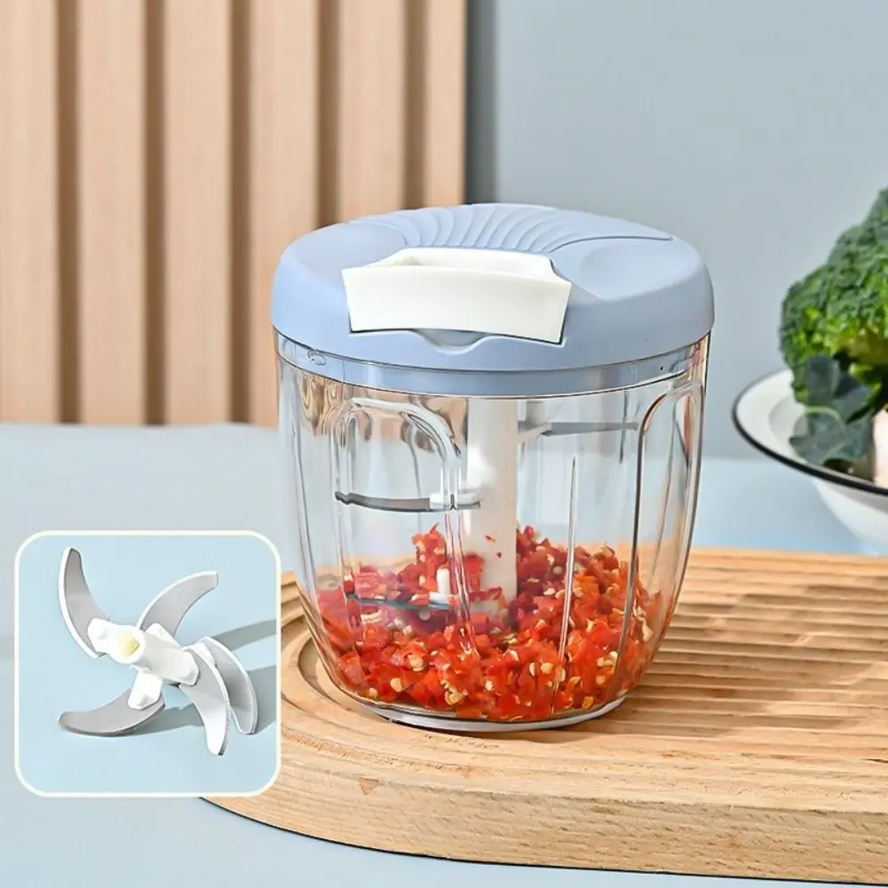 500/900ML Manual Pull Crusher Portable Multifunctional Food Chopper Rotate Design Easy Operation Garlic Chopper Cooking