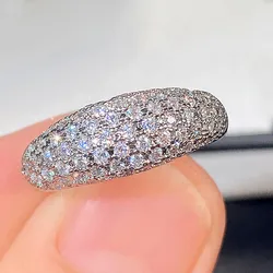 Huitan Bling Bling Cubic Zirconia Wedding Bands Rings for Women Silver Color Luxury Fashion Female Finger-ring Party Jewelry New