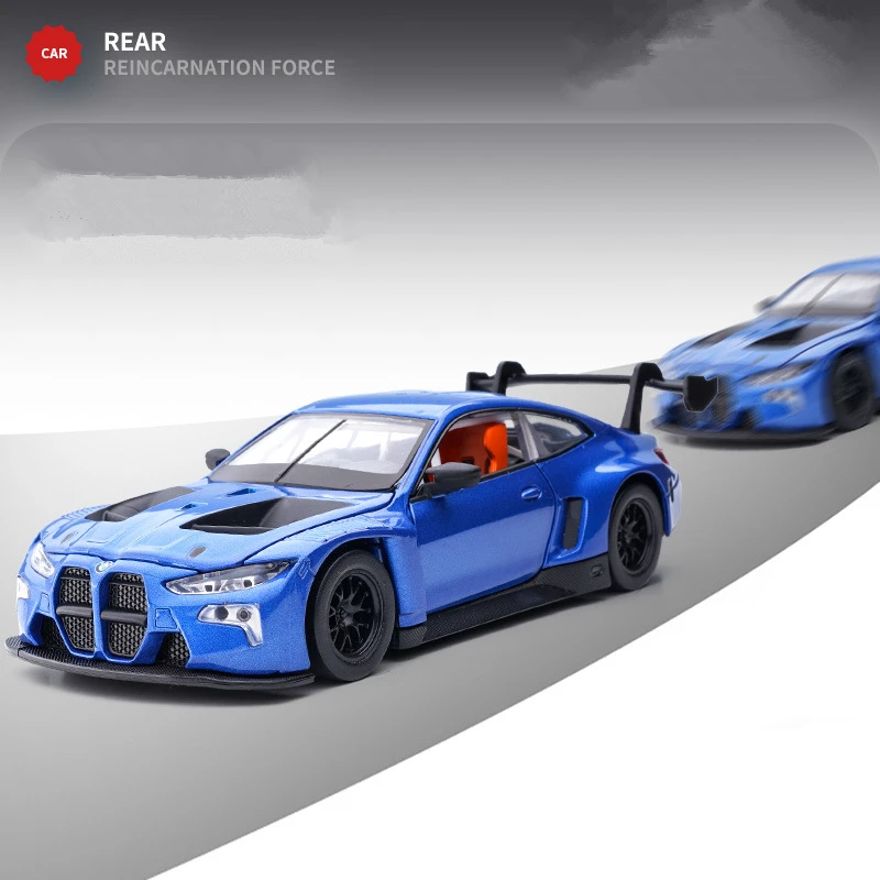 نموذج سيارة رياضية من السبائك ، 1:32 BMW M4 GT3 ، مسار معدني Diecast ، نموذج سيارة سباق ، محاكاة عالية ، ألعاب صوت وإضاءة ، هدية