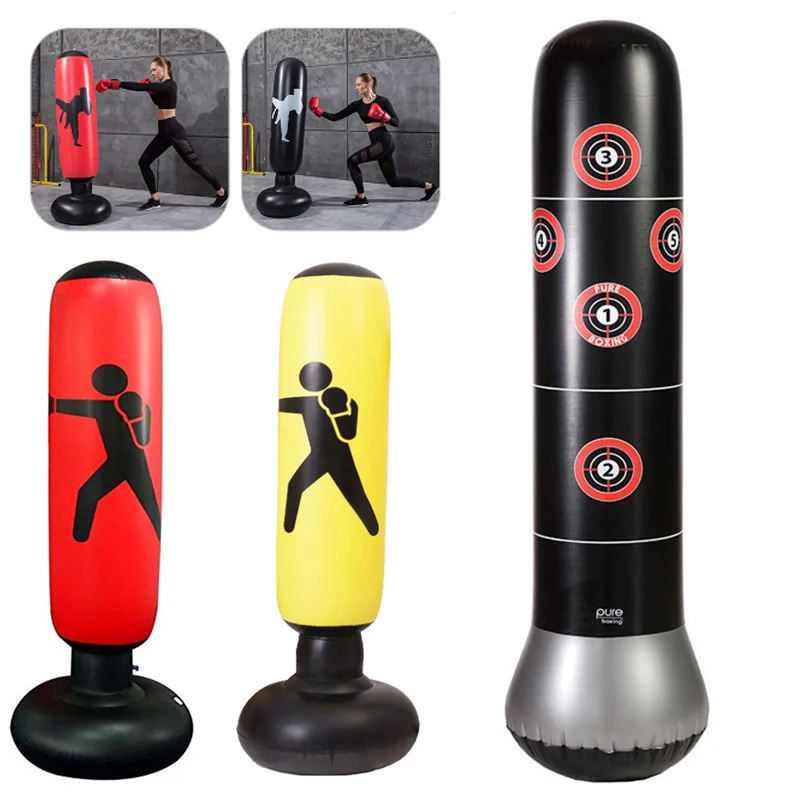 Inflatable Fitness Boxing Punching Bag 160cm PVC Inflatable Thickening Boxing Column Tumbler Fighting Column