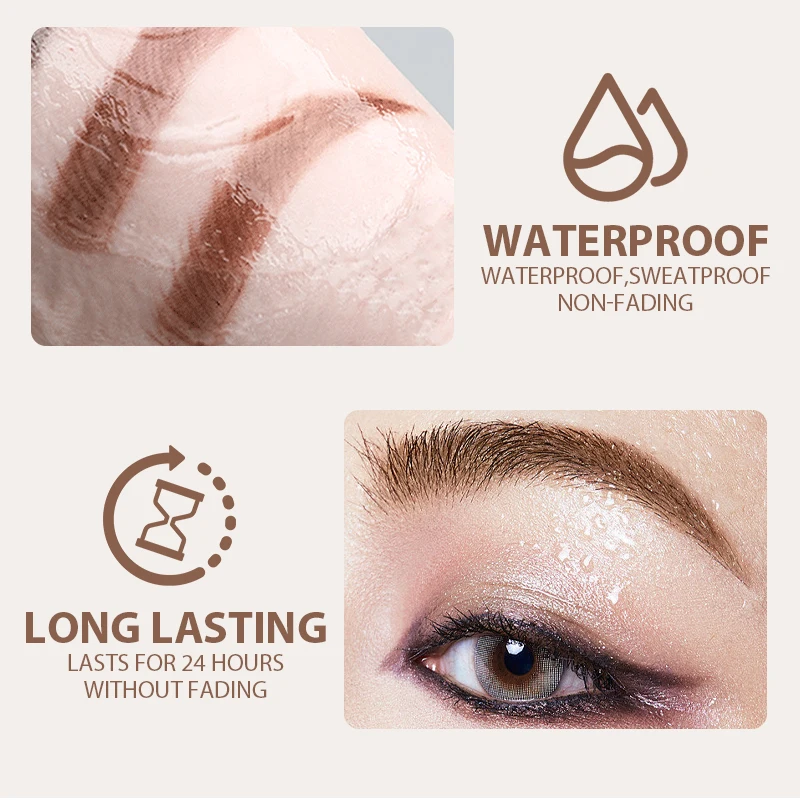 Natural Waterproof Wild Eyebrow Gel Brown Eyebrow Water Sweat Resistant Brow Quick Dry Color Brow Easy To Remove Beauty Makeup