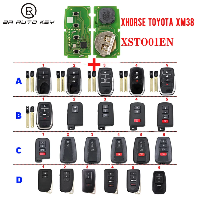 Универсальный пульт дистанционного управления Xhorse VVDI для Toyota, Lexus XM38, генератор для 4D 8A 4A, все в 1 XSTO01EN с оригинальной оболочкой