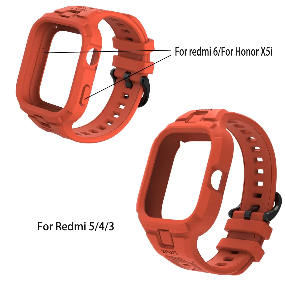 HEISS! Sport-Silikonarmband für Xiaomi Redmi Watch 6/5/4/3 Ersatz-Soft-TPU-Armband für Honor X5i Armband Correa Gürtel – Detail 1