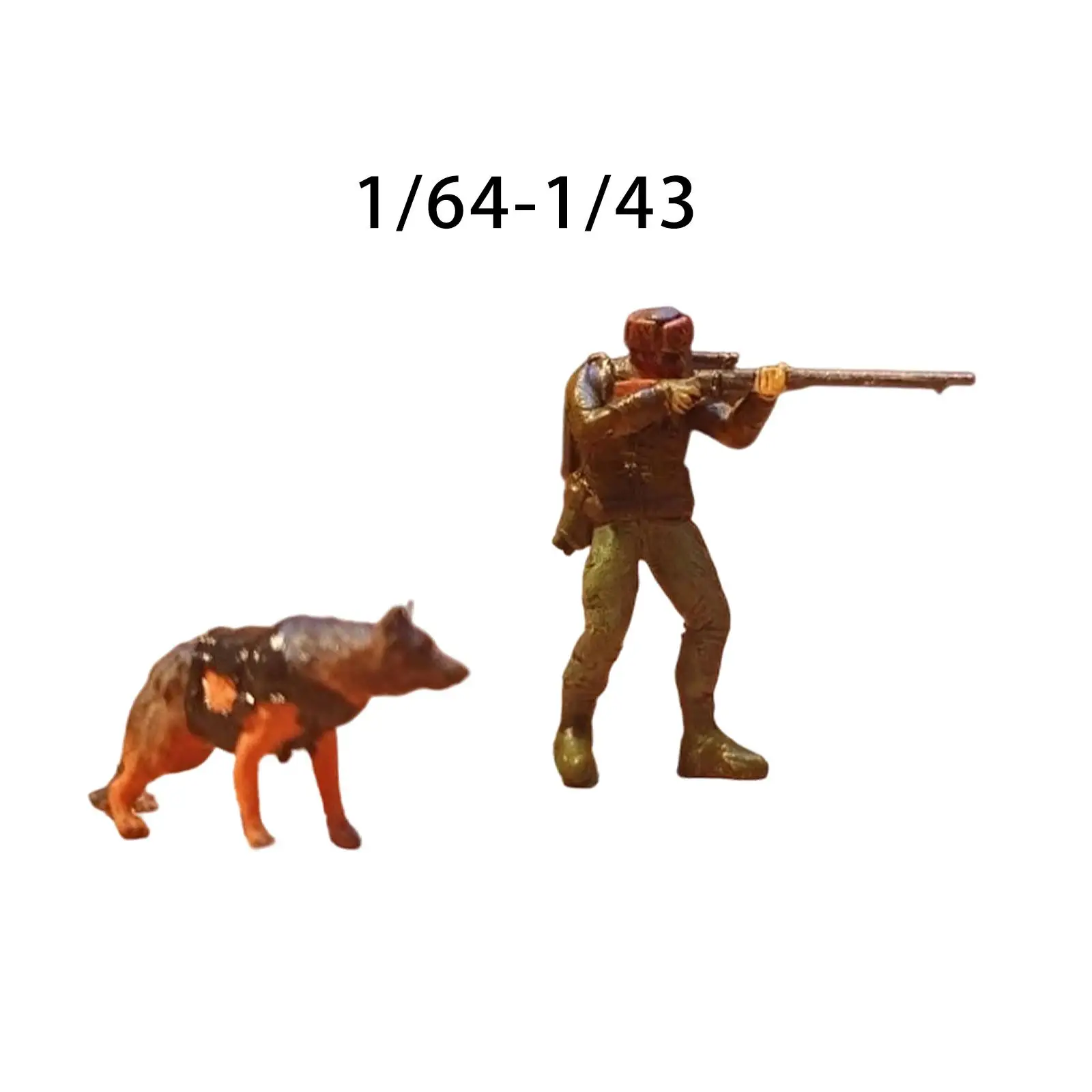 2x soldaat en hond miniatuurfiguren miniatuur mensen beeldjes miniatuur scènemodellen voor games hobby zandtafel decor ambachten