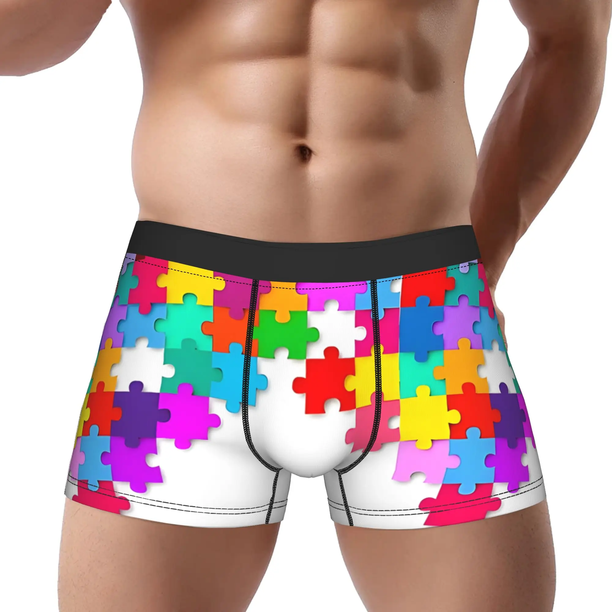 

Puzzle Time Essential T Shirt Underpants Homme Panties Male Underwear Puzzle Comfortable Shorts Boxer Briefs