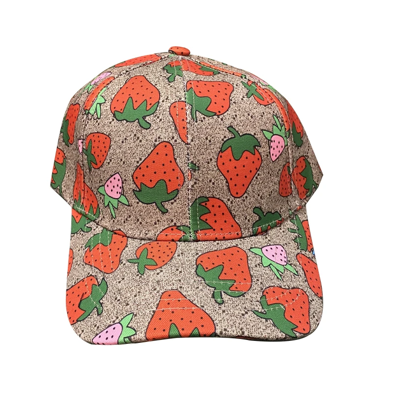 

Men women summer letter strawberry Baseball Caps Adjustable Casual Bucket Hats Sunscreen Hat print Fisherman Hat