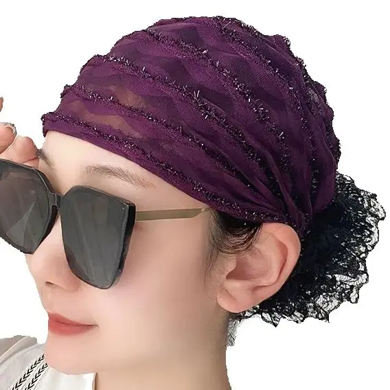 

Нижний платок, женская мусульманская кружевная внутренняя шляпа, хиджаб, шапочка с цветком, головной платок, химиотерапия, головной убор от выпадения волос, нижняя кепка Turbante Mujer