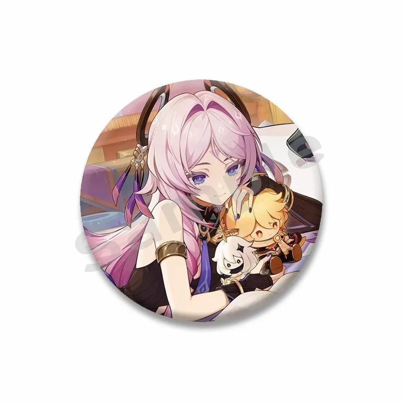 게임 Genshin Impact 에나멜 핀 애니메이션 Citlali 그림 버튼 배지 Tinplate 스냅인 브로치 가방 의류 액세서리 친구 선물