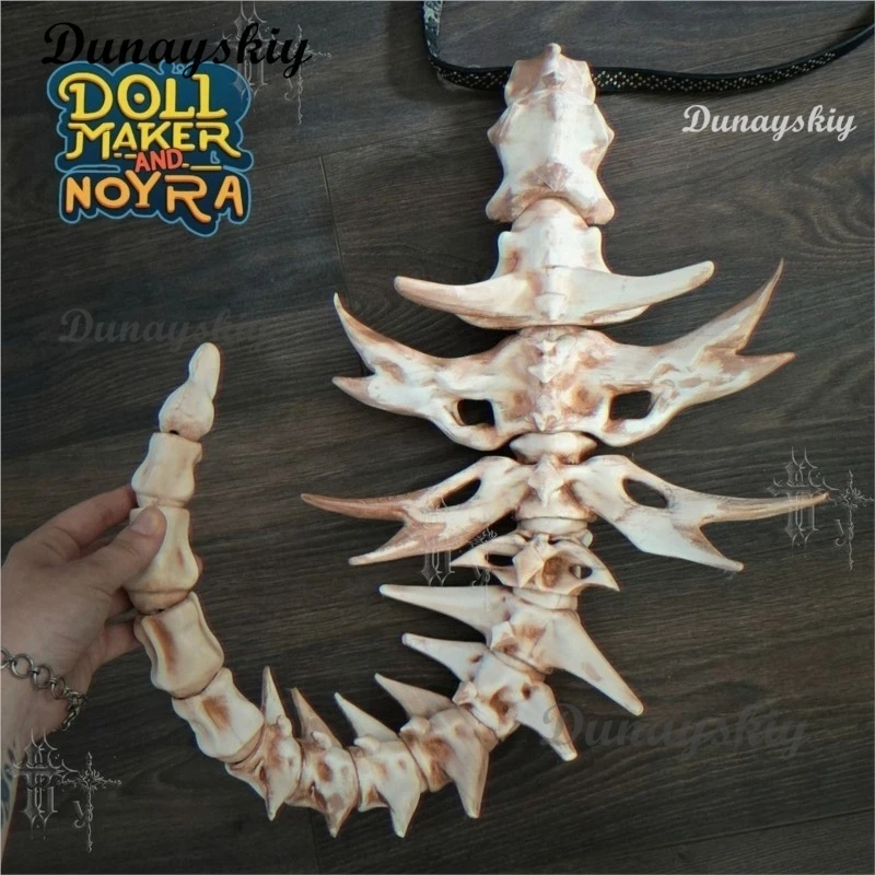 Gothic Dragon Tail Cosplay Prop Articulated Skeleton Spine Flexible Tail for Halloween Roleplay and Themed Party view 6