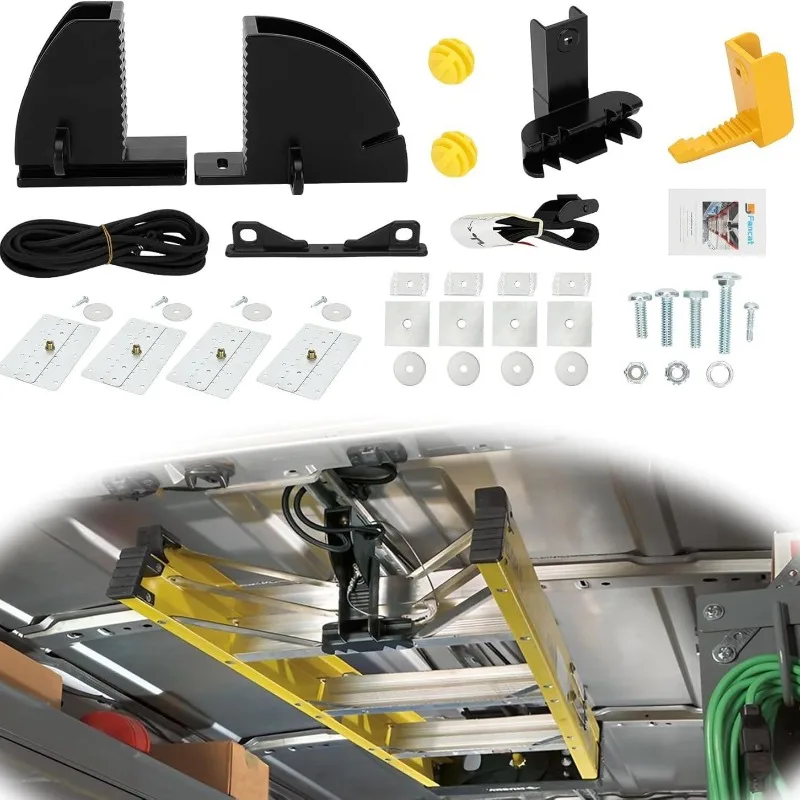 

Ladder truck internal storage frame, vehicle ladder fixing bracket